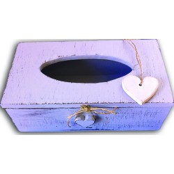 Portatovaglioli in legno con cuore (grigio)