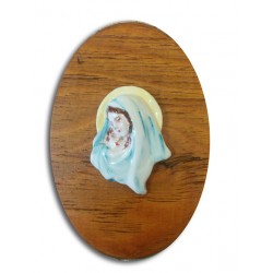 Capezzale piccolo in legno con Madonnina in ceramica