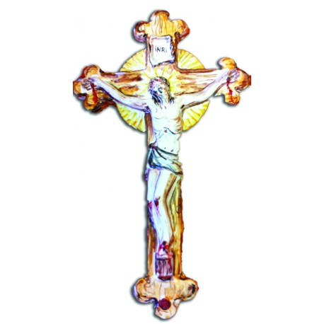 Crocifisso grande in ceramica