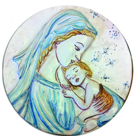 Capezzale in ceramica Madonna con Bambinello