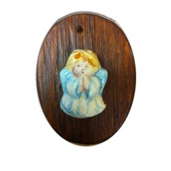 Capezzale angioletto in legno e ceramica (variopinto)