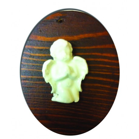 Capezzale angioletto in legno e ceramica (bianco)