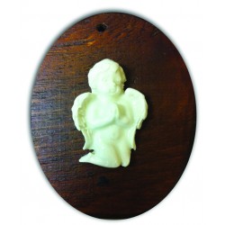 Capezzale angioletto in legno e ceramica (bianco)