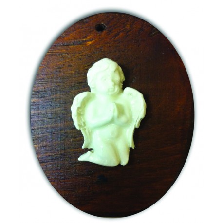 Capezzale angioletto in legno e ceramica (bianco)