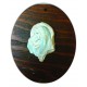 Capezzale Madonna in legno e ceramica (bianco)