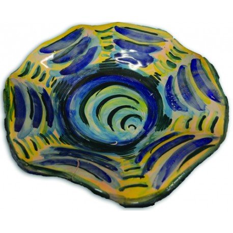 Centrotavola con sfondo giallo e blue