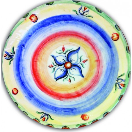 Centrotavola con fiore azzurro centrale