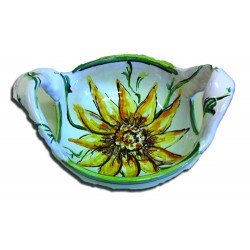 Cestino con fiore dipinto interno