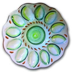 Centrotavola uovo con decorazione verde