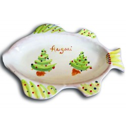 Piatto pesce con alberi di Natale