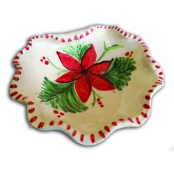 Piatto bordo ondulato con stella di Natale