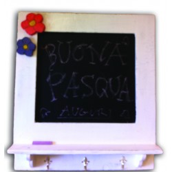 Lavagna in legno (bianca con fiori)