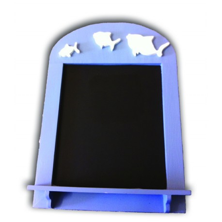 Lavagna in legno (blu con pesci)