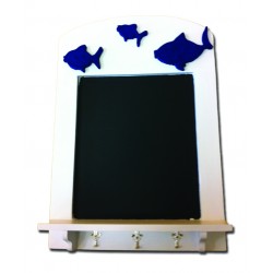 Lavagna in legno (bianca con pesci blu)