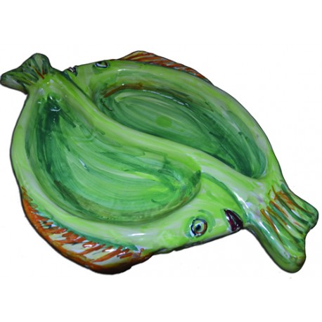 Antipastiera doppio-pesce grande (base verde)