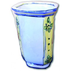 Vaso in ceramica bianco (con foglia verde laterale)